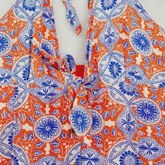 Maeve For Anthropologie Linen Viscose Floral SlimMini Dress Blue In Motif NWOT S - Picture 9 of 16